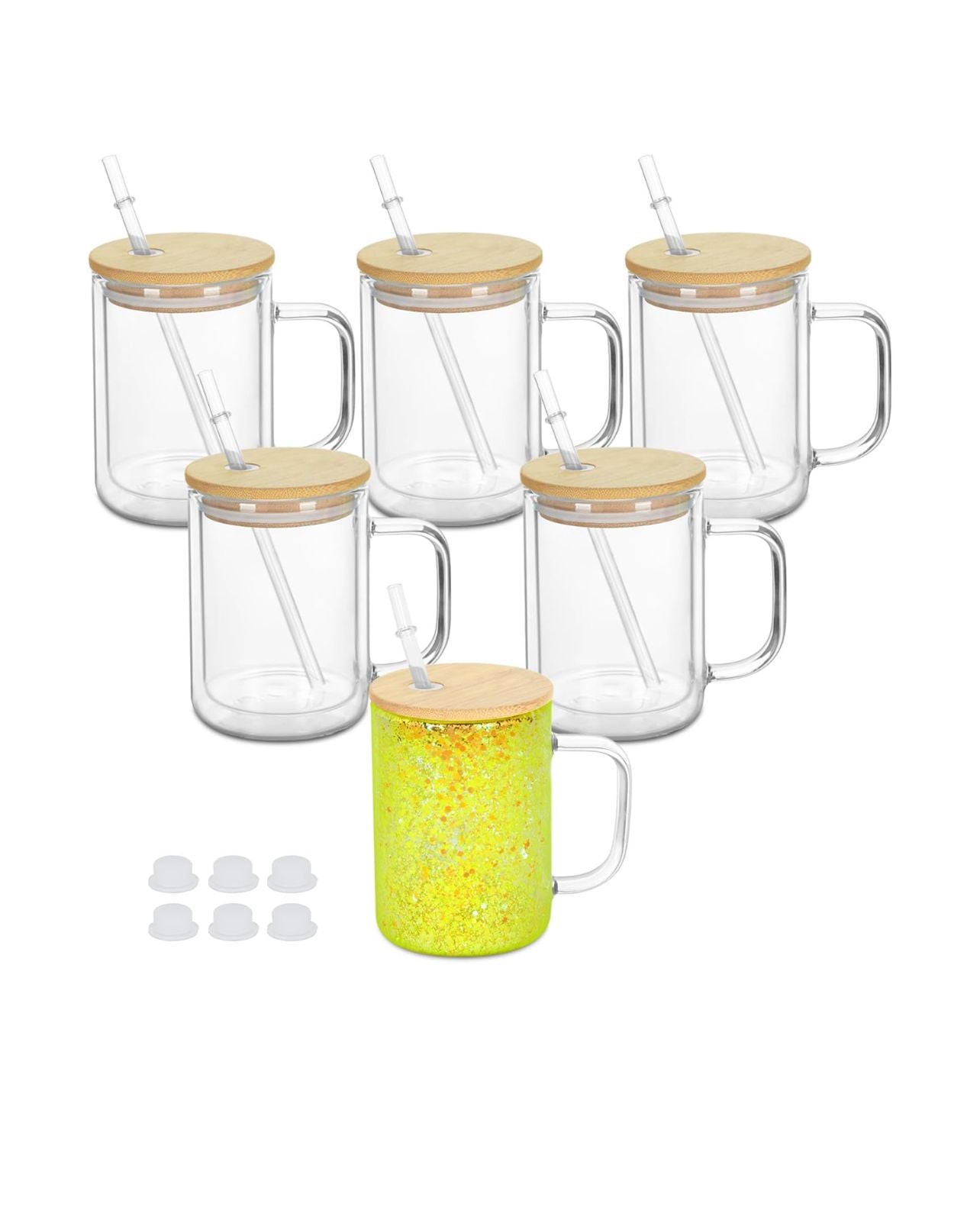 15oz Glass Mug SnowGlobe w/ Handle