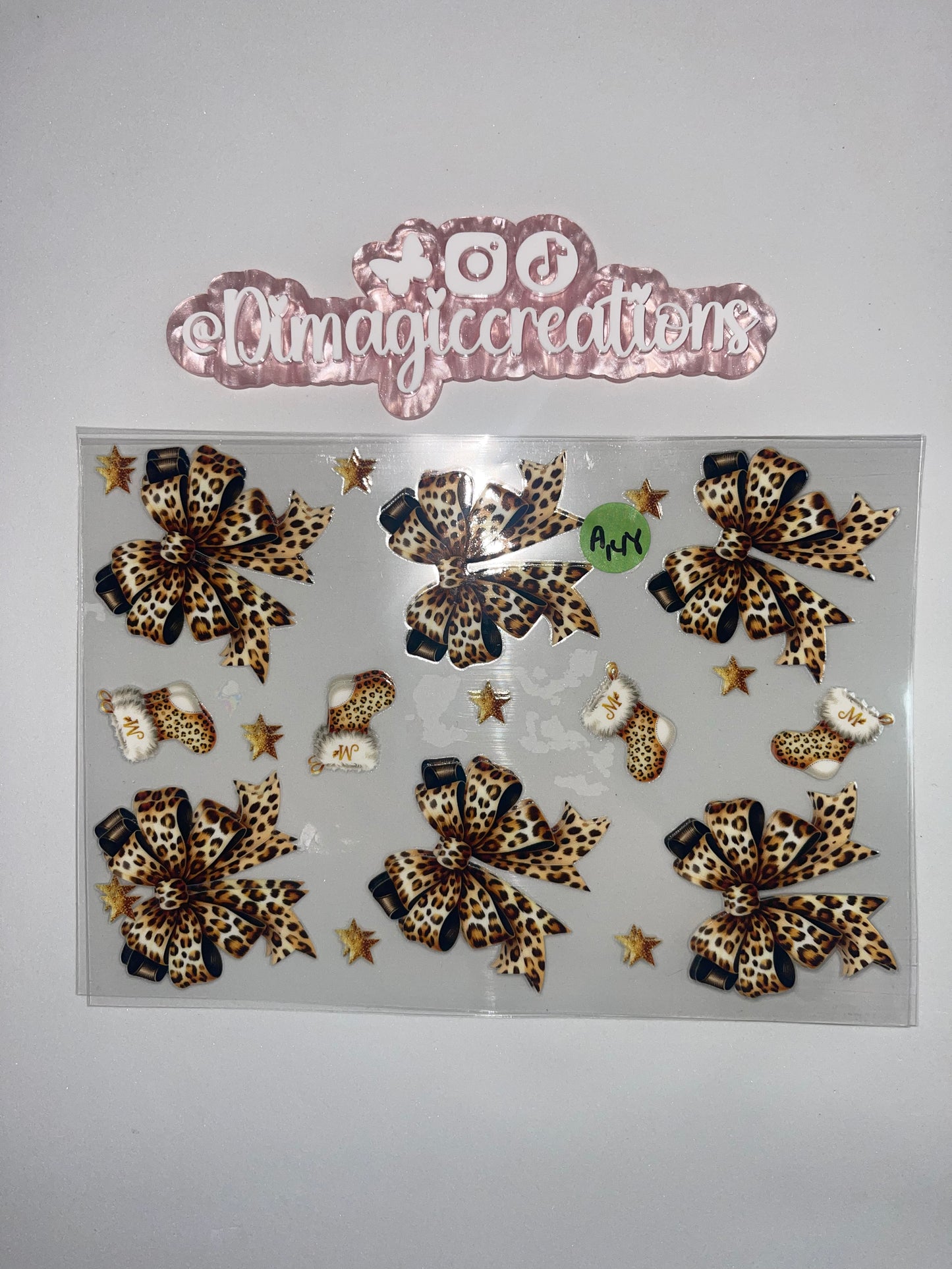 Leopard Bows Sticker A148