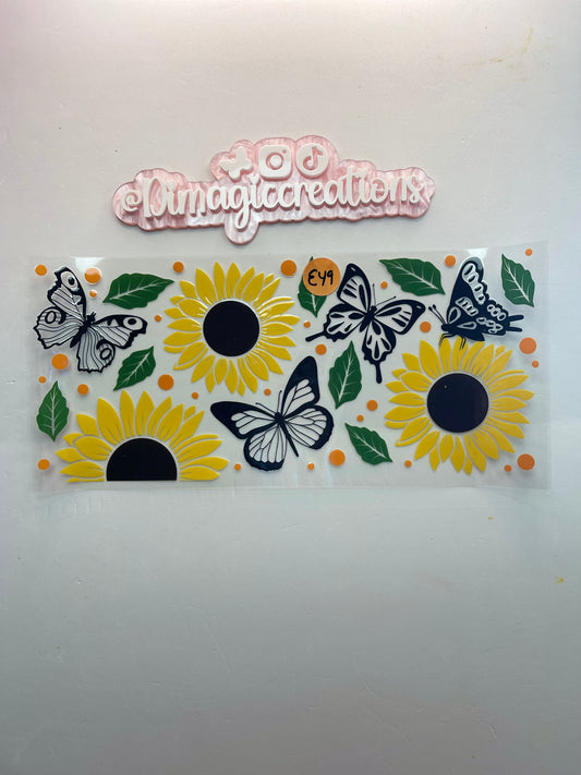 Sunflower and Butterflies E49