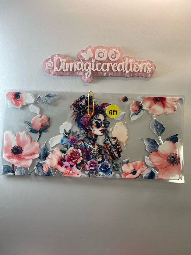 Woman and Flowers Sticker A94