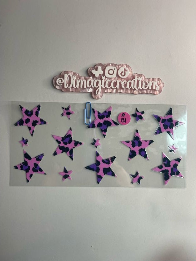 Pink Stars Sticker A131