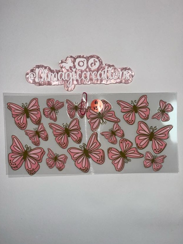Pink Butterflies Sticker A138