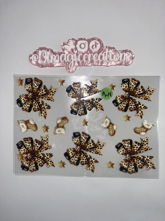 Leopard Bows Sticker A148